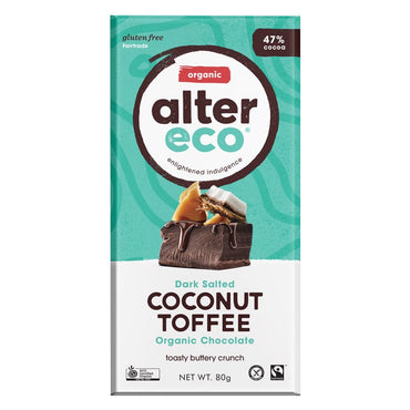 Alter Eco Dark Coconut Toffee Chocolate 80g